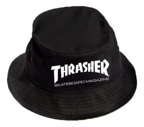BUCKET HAT THRASHER SKATEMAG NEGRO