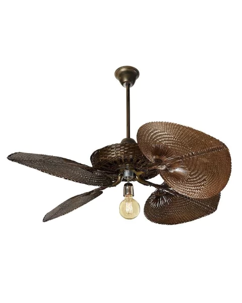 casablanca style rattan fan without cover
