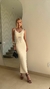 Vestido modal longuete alças decote furinhos centrais