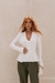 Blusa modal botões manga longa peplum - comprar online
