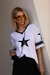 Tee modal estrela bicolor gola v