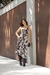 Vestido Modal cow print alças longuete - Yellow Lily Store