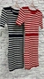 Vestido modal canelado listras horizontais joelho gola nuvem - comprar online
