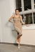 Vestido modal canelado listras alça midi