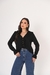 Blusa modal babado central manga longa - comprar online