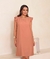 Vestido viscoamida joelho manga babadinho bolsos básico - loja online