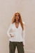 Blusa modal botões manga longa peplum na internet