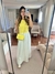 Vestido tee ribana saia evasê sarjada chique