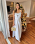 Vestido tricoline 100% algodão alcinha laço longo - comprar online