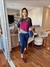 Conjunto moletinho blusa tricolor geométrica calça fechada - comprar online