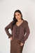 Blusa modal babado central manga longa - loja online