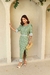 Conjunto modal tee manguinha bicolor saia mídi - comprar online