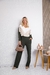 Conjunto viscolycra tricolor blusa v calça - Yellow Lily Store