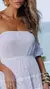 Vestido linha midi camadas rendado manga princesa versátil