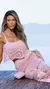 Conjunto linha top saia midi rendado longuete