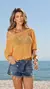 Cropped tricot ombro a ombro
