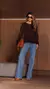 Imagem do Blusa tricot manga longa babado duplo rendado barras