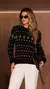 Blusa mousse listras losanguinhos