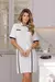 Vestido mousse bicolor contornos lapela joelho - comprar online