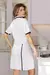 Vestido mousse bicolor contornos lapela joelho - Yellow Lily Store