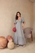 Vestido viscolinho longo busto desenhado manga morcego - Yellow Lily Store