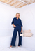 Conjunto viscolycra pantalona gola role blusa manga 3/4 - comprar online