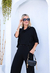 Conjunto viscolycra pantalona gola role blusa manga 3/4