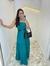 Vestido viscose forrado camadas alça larga decote quadrado longo - comprar online