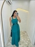 Vestido viscose forrado camadas alça larga decote quadrado longo - comprar online