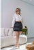 Saia modal listras curta balone - Yellow Lily Store