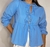 Blusa tricoline manga longa peplum 3 laços