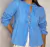 Blusa tricoline manga longa peplum 3 laços