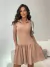 Vestido canelado premium pólo sainha rodada curto