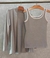 Conjunto viscolycra cardigan regata bicolor