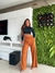 Calça moletinho pantalona frisos