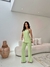 Conjunto crepe alfaiataria blusa alongada argolas calça forrado - comprar online