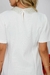 Vestido linho gola aplicações curto evasê manguinha - comprar online