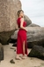 Vestido modal regata longuete recortes laterais argola flor - loja online