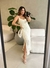 Vestido modal alcinha ondinhas vazadas fendas longuete
