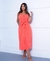Imagem do Vestido viscose rustiflex alça botões amarração midi
