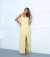 Vestido viscolinho longo alcinha fenda estampa - Yellow Lily Store
