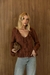 Blusa modal bata babado gola v perfeita - loja online