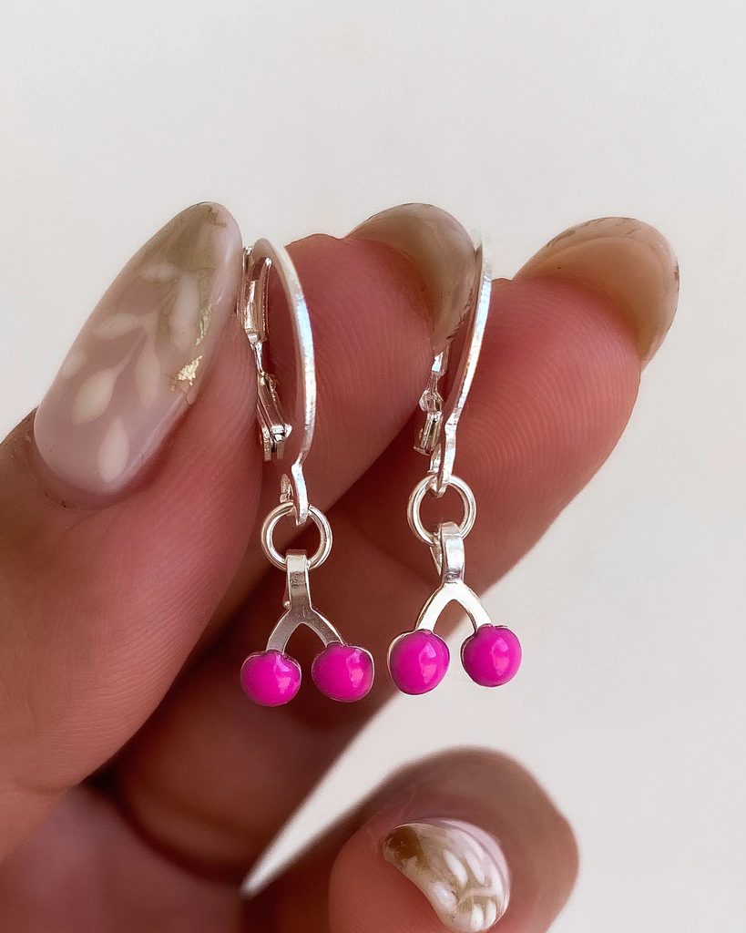 Argollas Mini Cerezas Fucsia 2.6Cm thumbnail 3