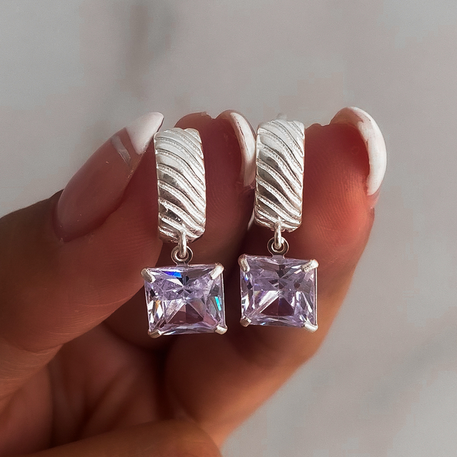 Argollas Ray Cuadrado 2.5Cm thumbnail 2