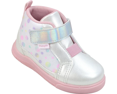 PAMPILI BOTA BAJA PU METALICOS CON LUNARES HOLOGRAFICOS ART. 63000