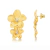 Brinco flor dupla banho ouro fosco