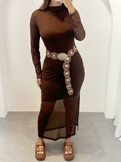 Vestido Tule Noemy - Marrom - comprar online