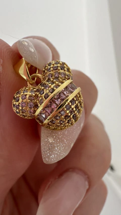 DIJE MICKEY ROSA BAÑO DE ORO 18 K