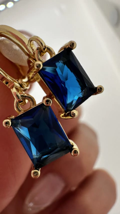 AROS HEMA AZUL BAÑO DE ORO 18 K en internet