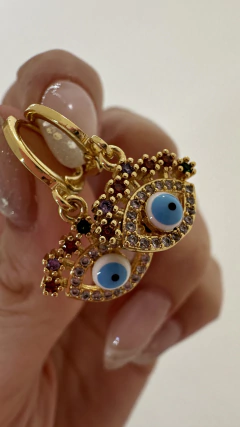 AROS TURQUISH CELESTE BAÑO DE ORO 18 K - comprar online